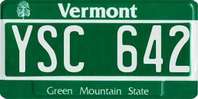 VT license plate YSC642