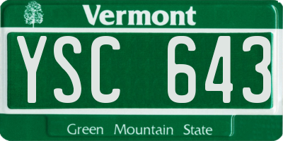 VT license plate YSC643