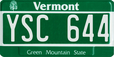 VT license plate YSC644