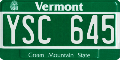 VT license plate YSC645