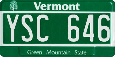 VT license plate YSC646