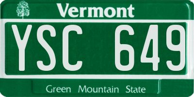 VT license plate YSC649