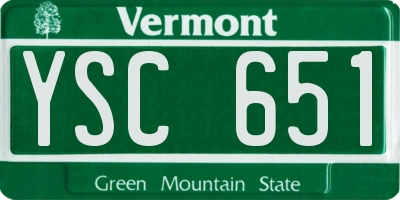 VT license plate YSC651