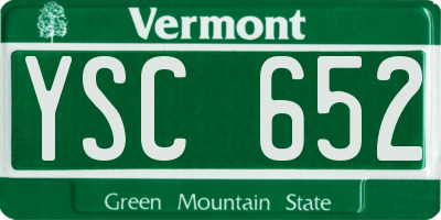 VT license plate YSC652