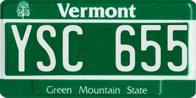 VT license plate YSC655