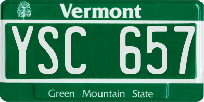 VT license plate YSC657