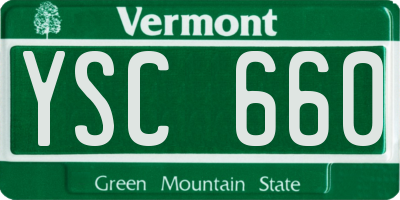 VT license plate YSC660