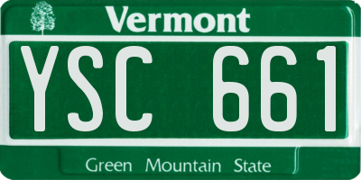 VT license plate YSC661