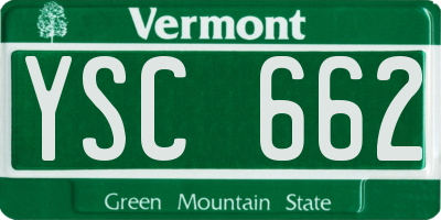 VT license plate YSC662