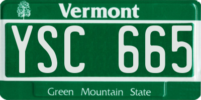 VT license plate YSC665