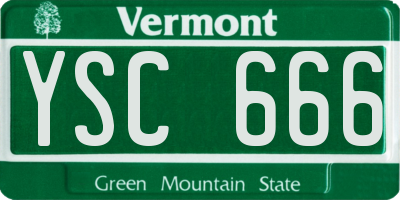 VT license plate YSC666