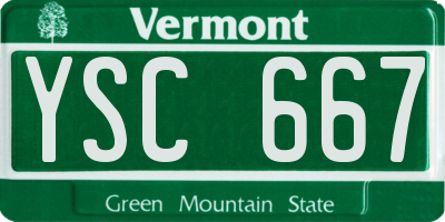 VT license plate YSC667