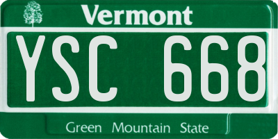 VT license plate YSC668