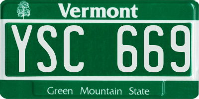 VT license plate YSC669