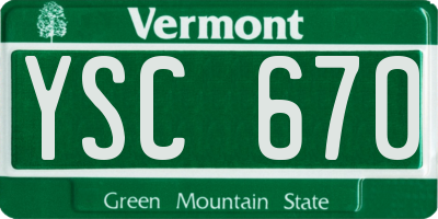 VT license plate YSC670