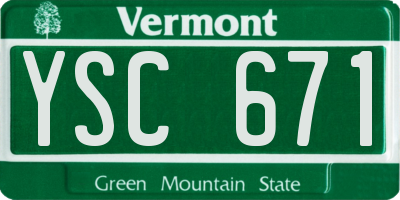 VT license plate YSC671