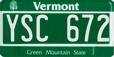 VT license plate YSC672