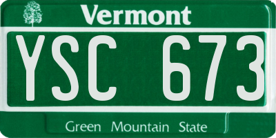 VT license plate YSC673