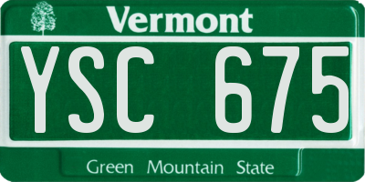 VT license plate YSC675