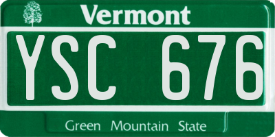 VT license plate YSC676