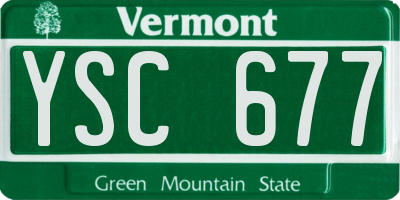 VT license plate YSC677