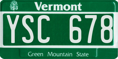 VT license plate YSC678