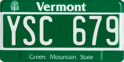 VT license plate YSC679