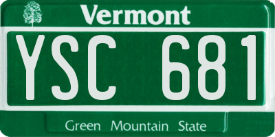 VT license plate YSC681