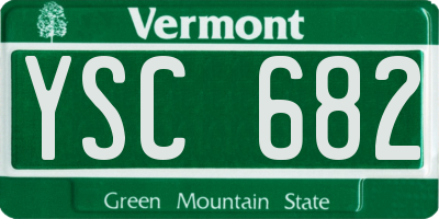 VT license plate YSC682