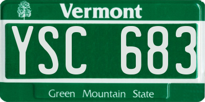 VT license plate YSC683