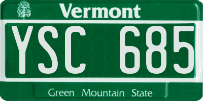 VT license plate YSC685