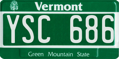 VT license plate YSC686