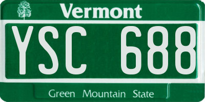 VT license plate YSC688