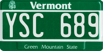 VT license plate YSC689