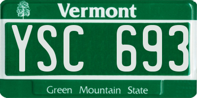 VT license plate YSC693