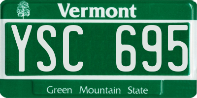 VT license plate YSC695