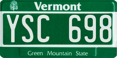 VT license plate YSC698