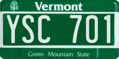 VT license plate YSC701