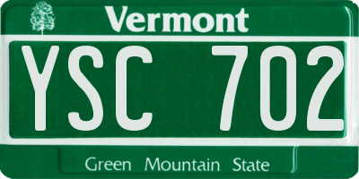 VT license plate YSC702