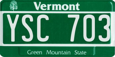 VT license plate YSC703