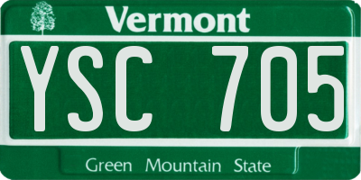 VT license plate YSC705