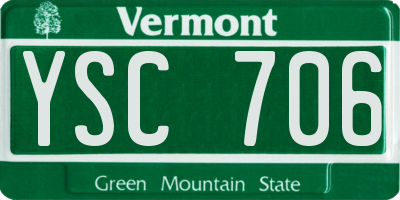 VT license plate YSC706