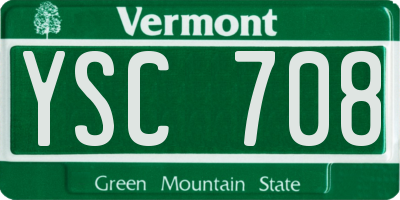 VT license plate YSC708