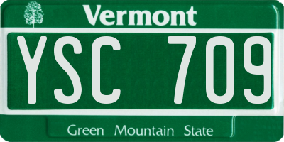 VT license plate YSC709