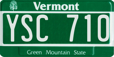 VT license plate YSC710