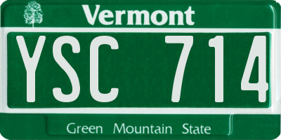 VT license plate YSC714