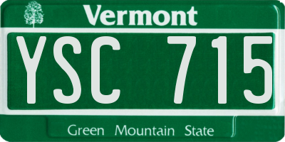 VT license plate YSC715
