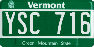 VT license plate YSC716