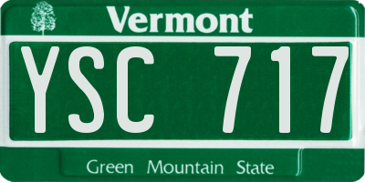 VT license plate YSC717
