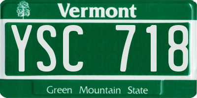 VT license plate YSC718